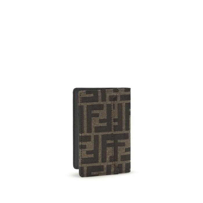 Fendi 100% Calf Leather Bos Taurus card case in brown — view 2