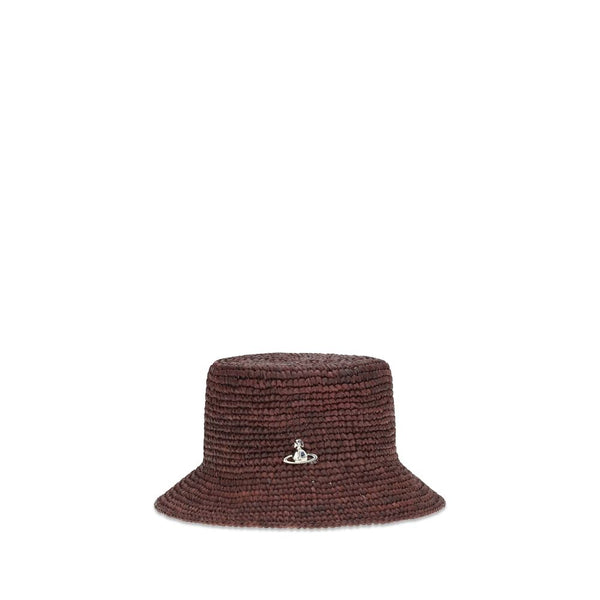 Vivienne Westwood VI81020009K005ND411BB 100% Raffia bucket hat in brown