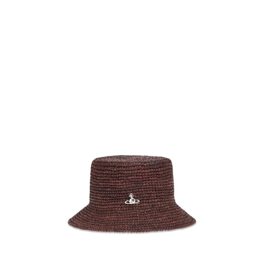 Vivienne Westwood VI81020009K005ND411BB 100% Raffia bucket hat in brown