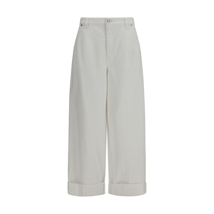 Brunello Cucinelli 100% Cotton trousers in white