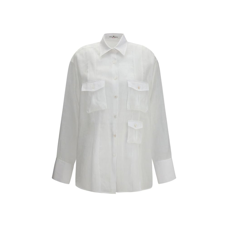 Ermanno Scervino 100% Ramie shirt in white