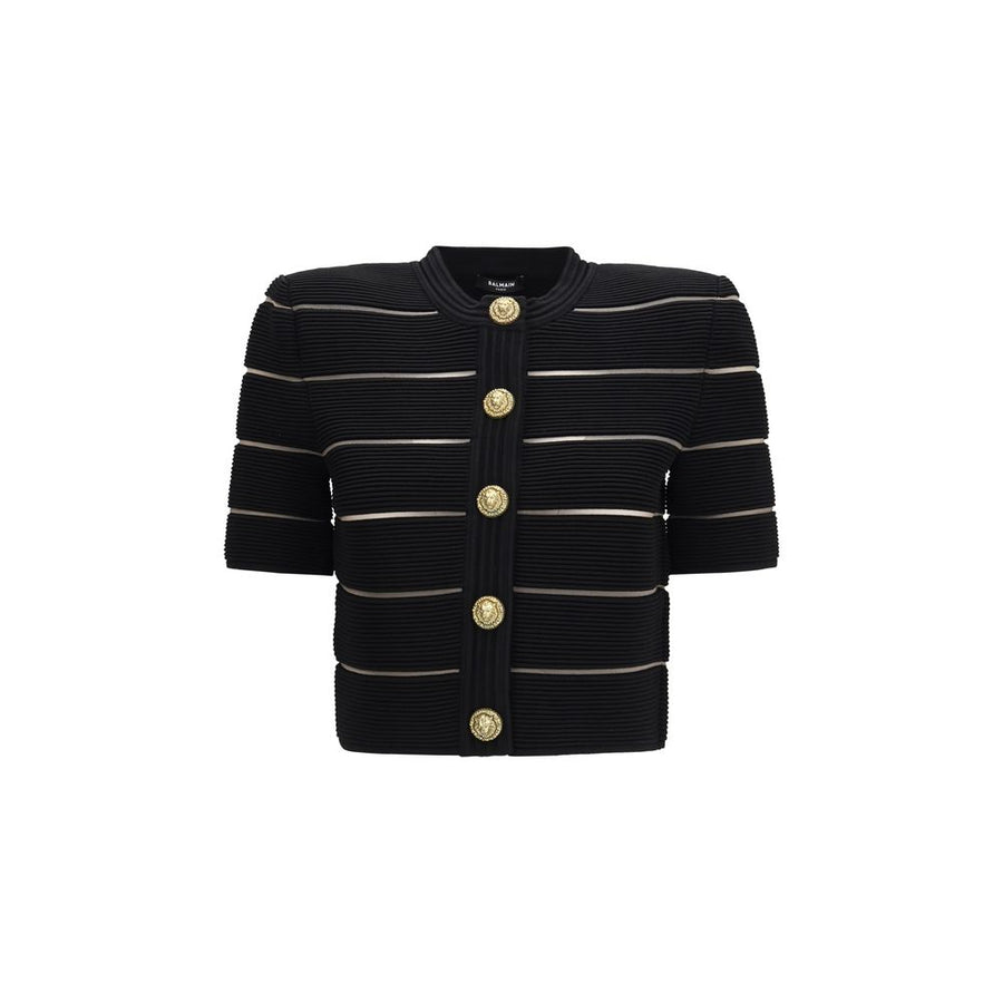 Balmain 77% Viscose cardigan in black