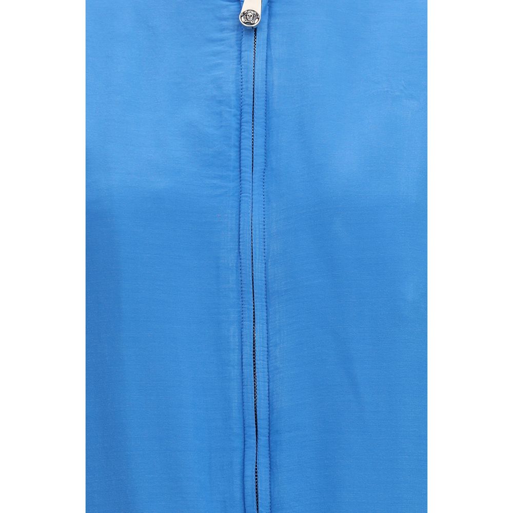 Versace 100% Silk jacket in blue — view 3
