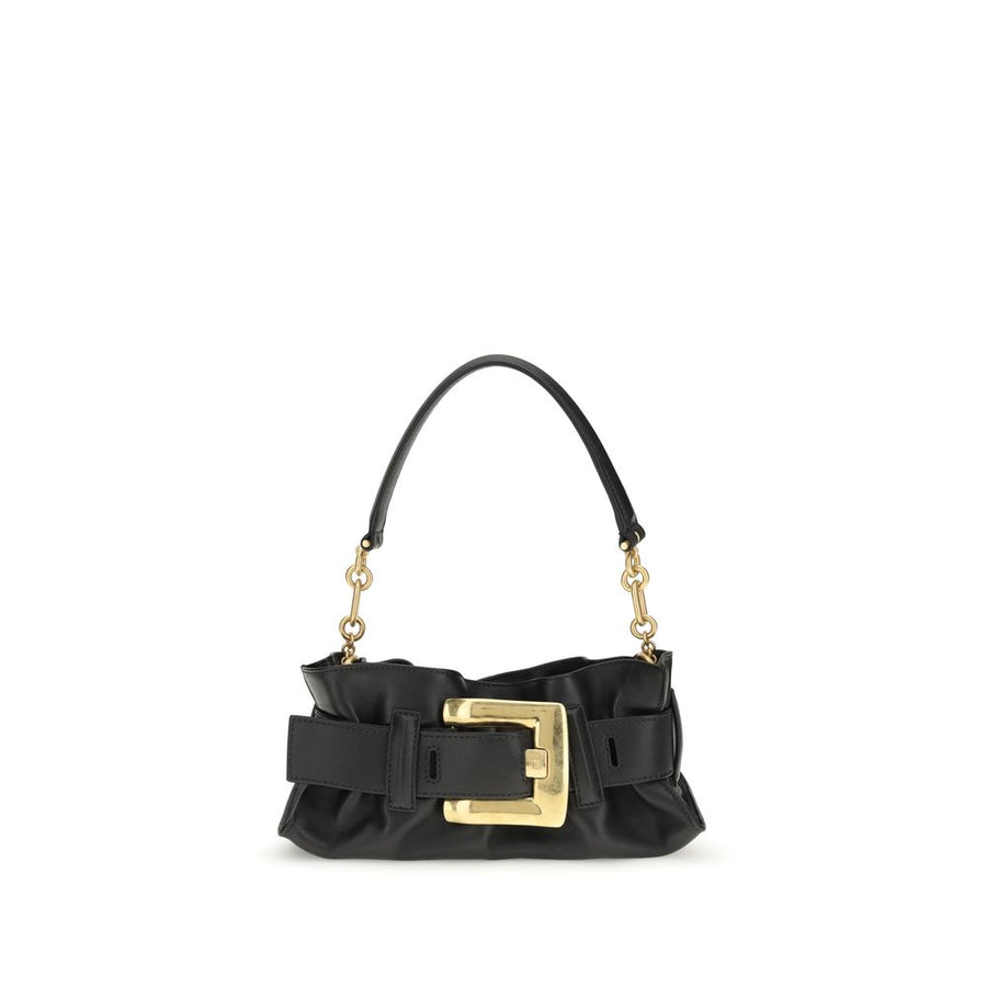 Balmain 100% Calf Suede shoulder bag in black