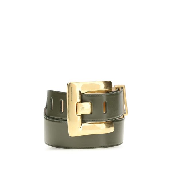 Balmain 100% Calf Suede belt in green