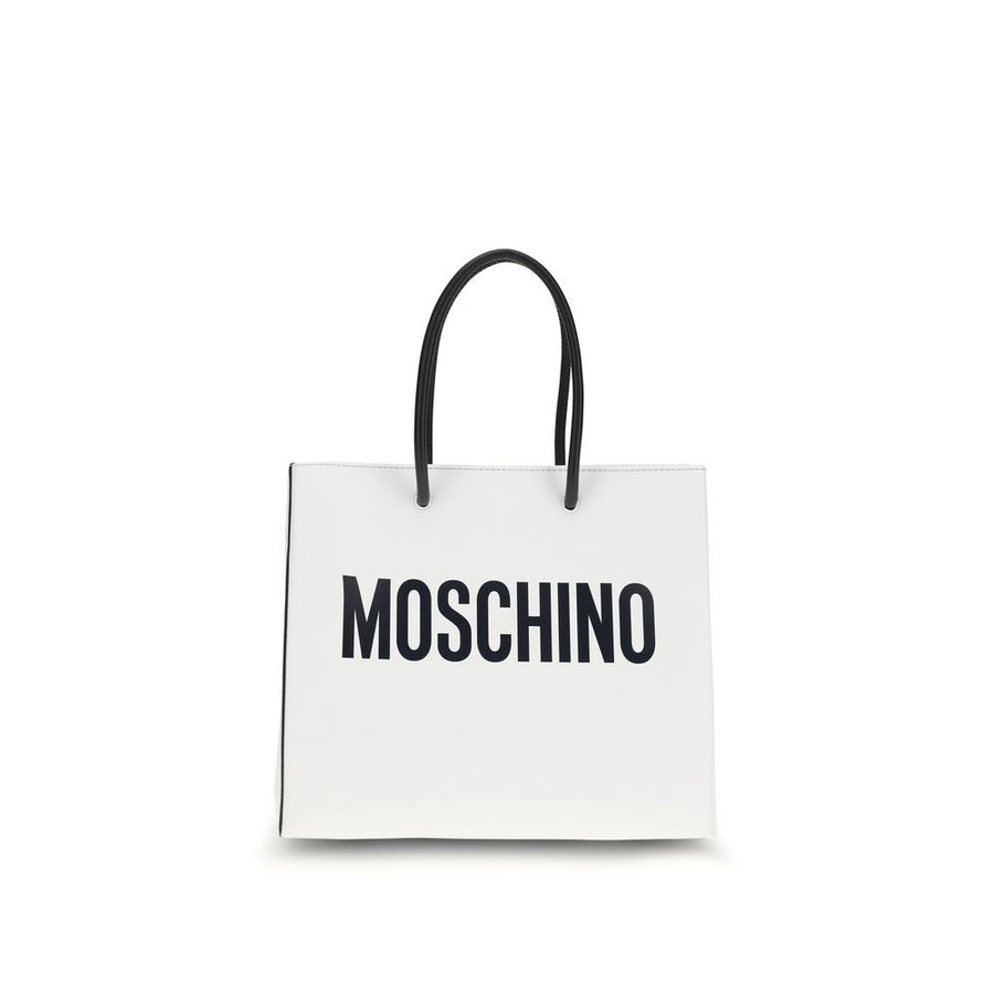 Moschino 100% Calf Leather Bos Taurus tote bag in white