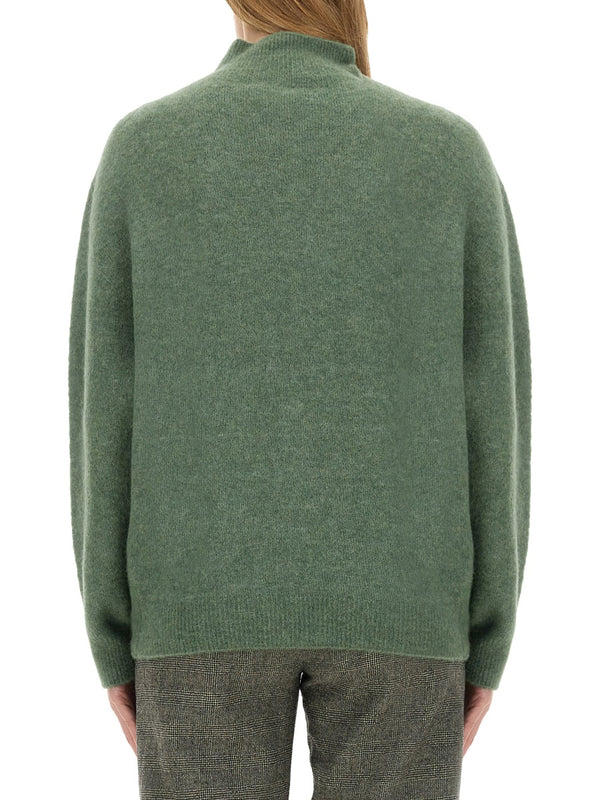 Turtleneck Shirt Green Alpaca Jumpers