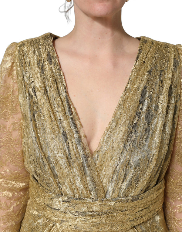 Dolce & Gabbana 49% Nylon dress in gold