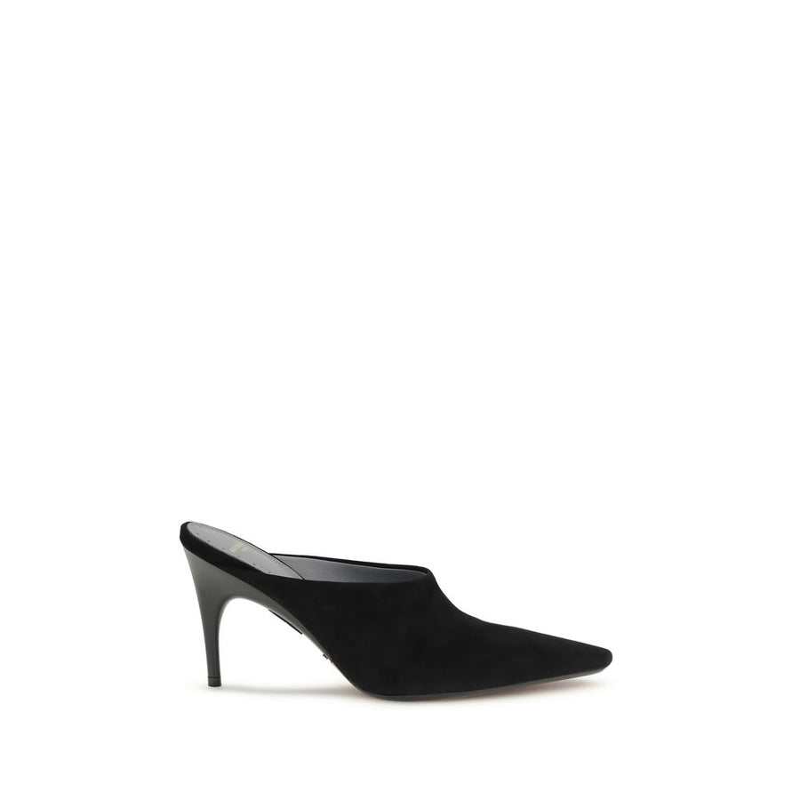 Balenciaga UPPER 100% Suede SOLE 100% Calf Leather Bos Taurus heel mule in black