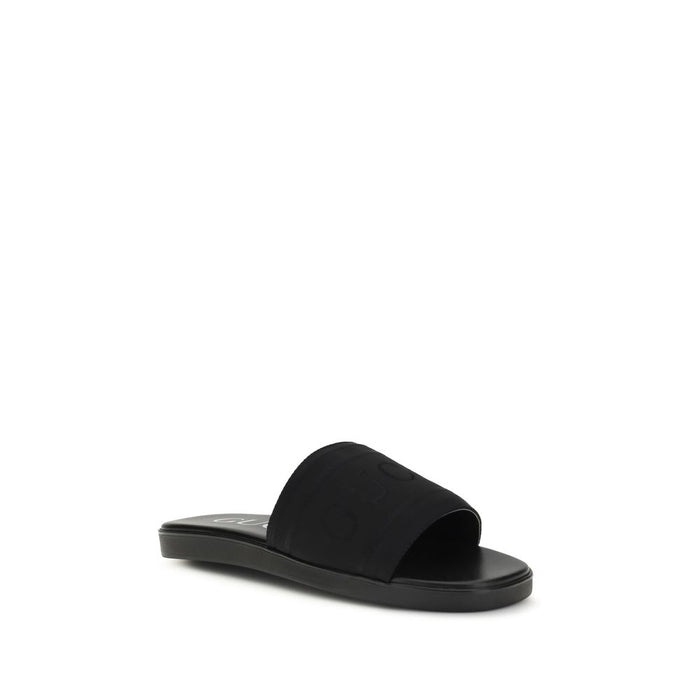 Gucci Upper 100% Fabric slide sandal in black — view 2