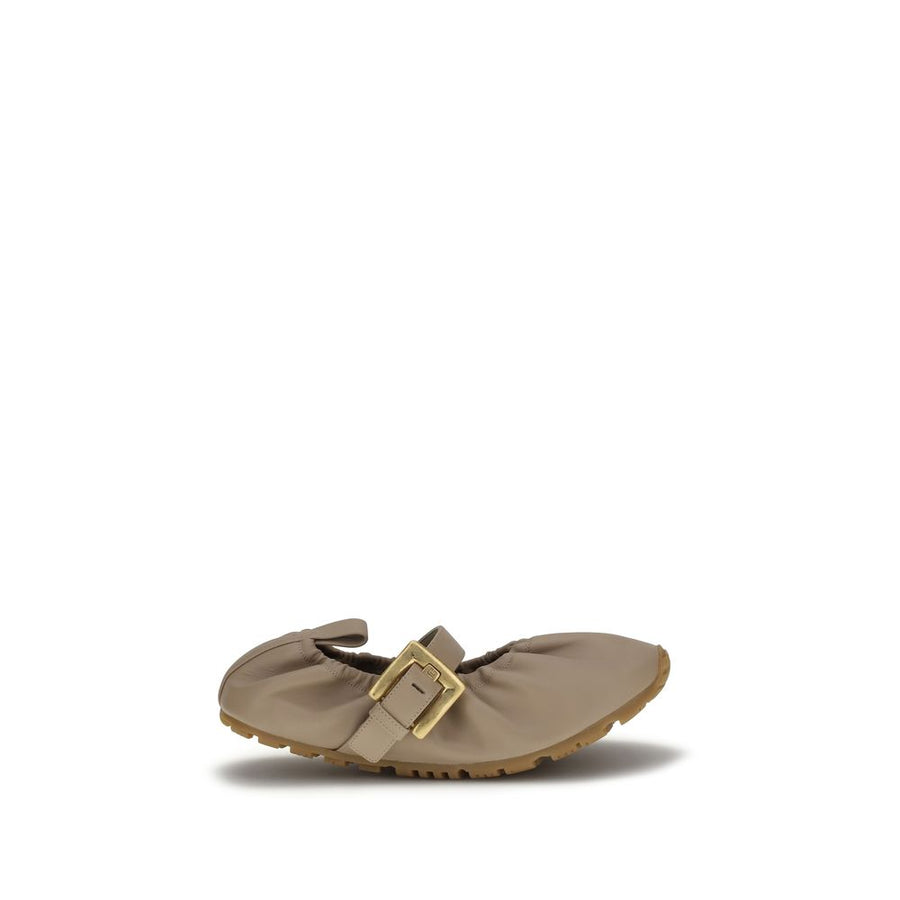 Balmain Upper 100% lamb leather ballet flat in beige