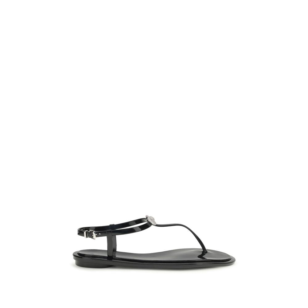 Mach & Mach UPPER 100% Rubber sandals in black