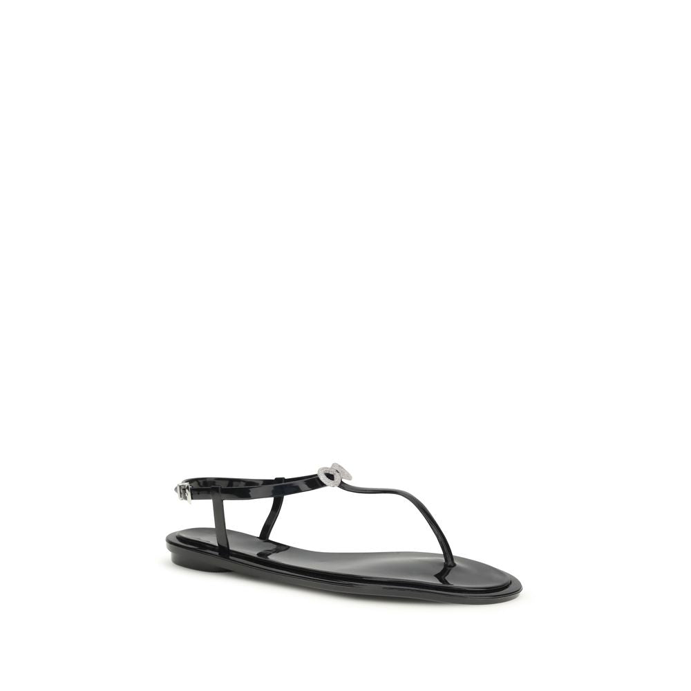 Mach & Mach UPPER 100% Rubber sandals in black — view 2