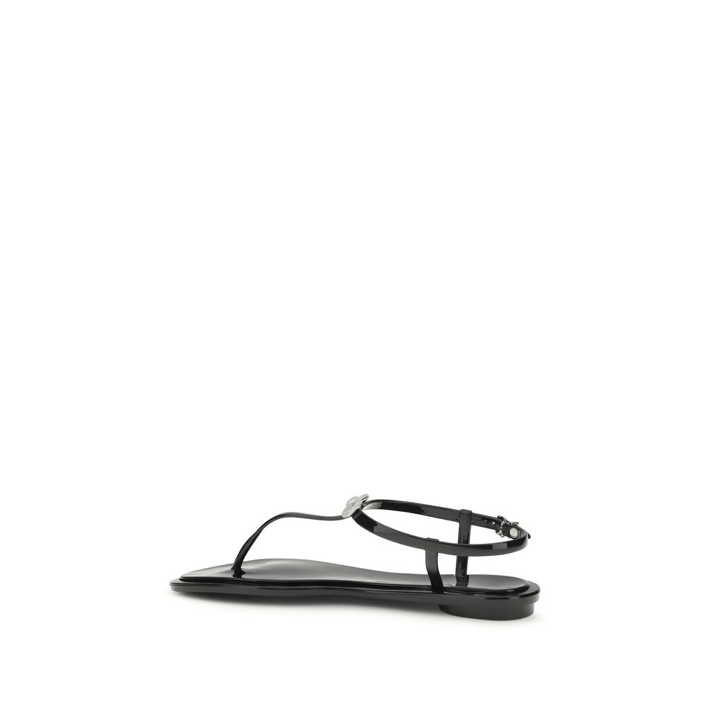Mach & Mach UPPER 100% Rubber sandals in black — view 3