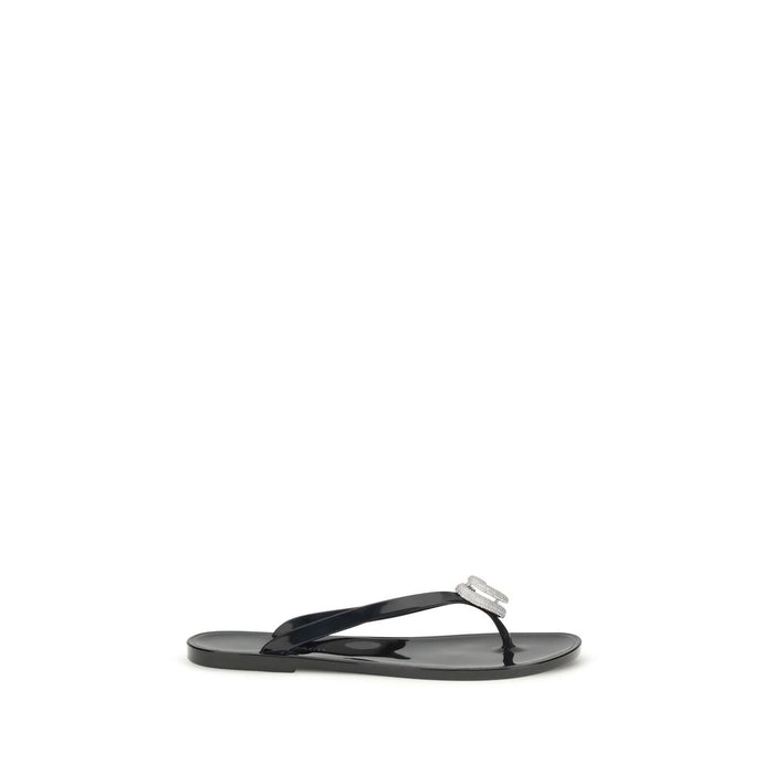 Mach & Mach Upper 100% Rubber sandals in black