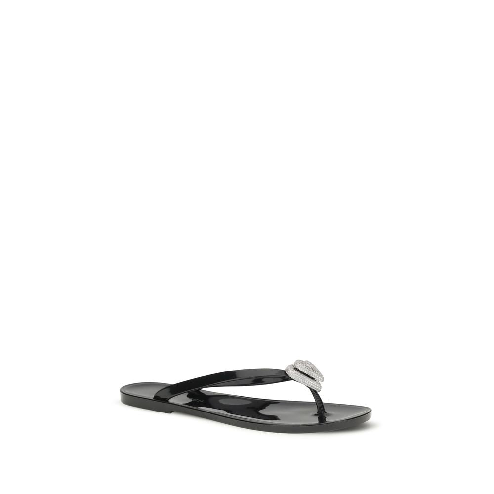Mach & Mach Upper 100% Rubber sandals in black — view 2