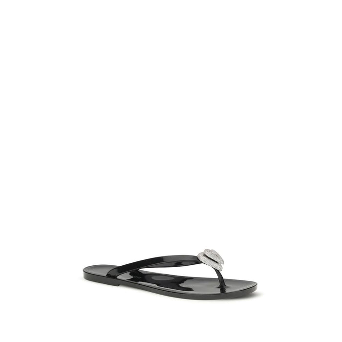 Mach & Mach Upper 100% Rubber sandals in black — view 2
