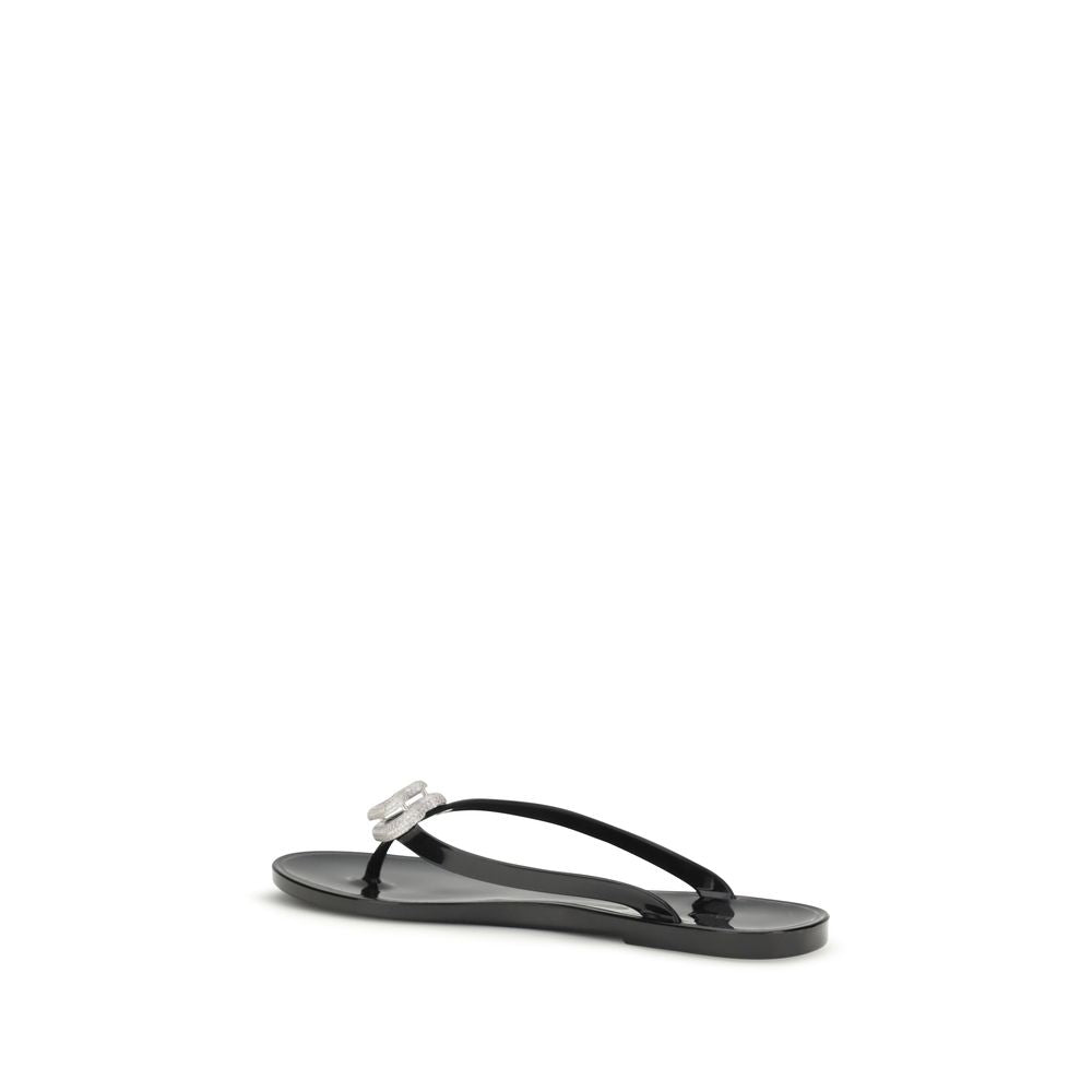 Mach & Mach Upper 100% Rubber sandals in black — view 3