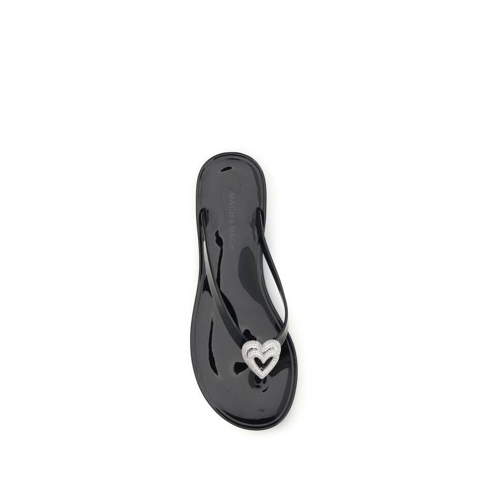 Mach & Mach Upper 100% Rubber sandals in black — view 4