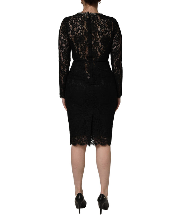 Dolce & Gabbana 32% Cotton 38% Nylon 30% Viscose; Lining: 16% Cotton 4% Elastane 4% Nylon 76% Silk dress in black