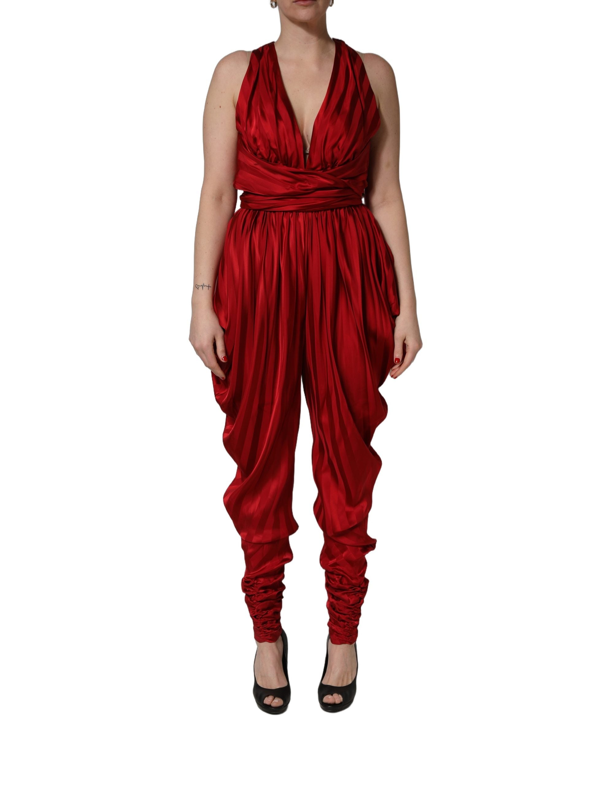 Dolce & Gabbana 100% Viscose (main) jumpsuit dress in red — view 3