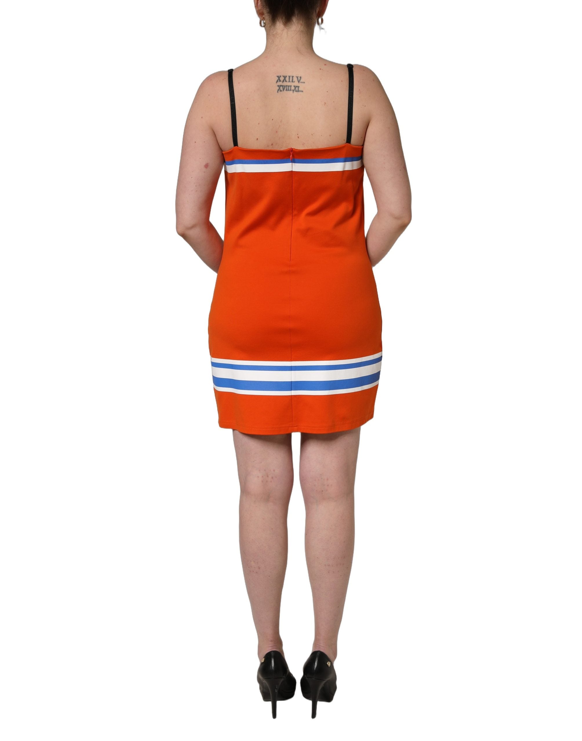 Dolce & Gabbana 85% Cotton 5% Nylon 10% Silk mini dress in orange