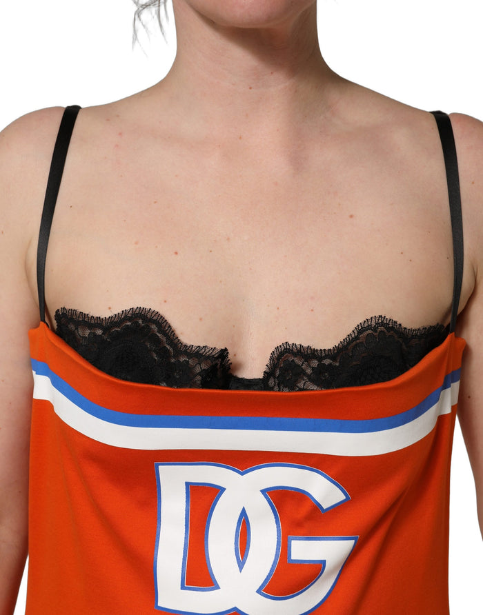 Dolce & Gabbana 85% Cotton 5% Nylon 10% Silk mini dress in orange — view 2