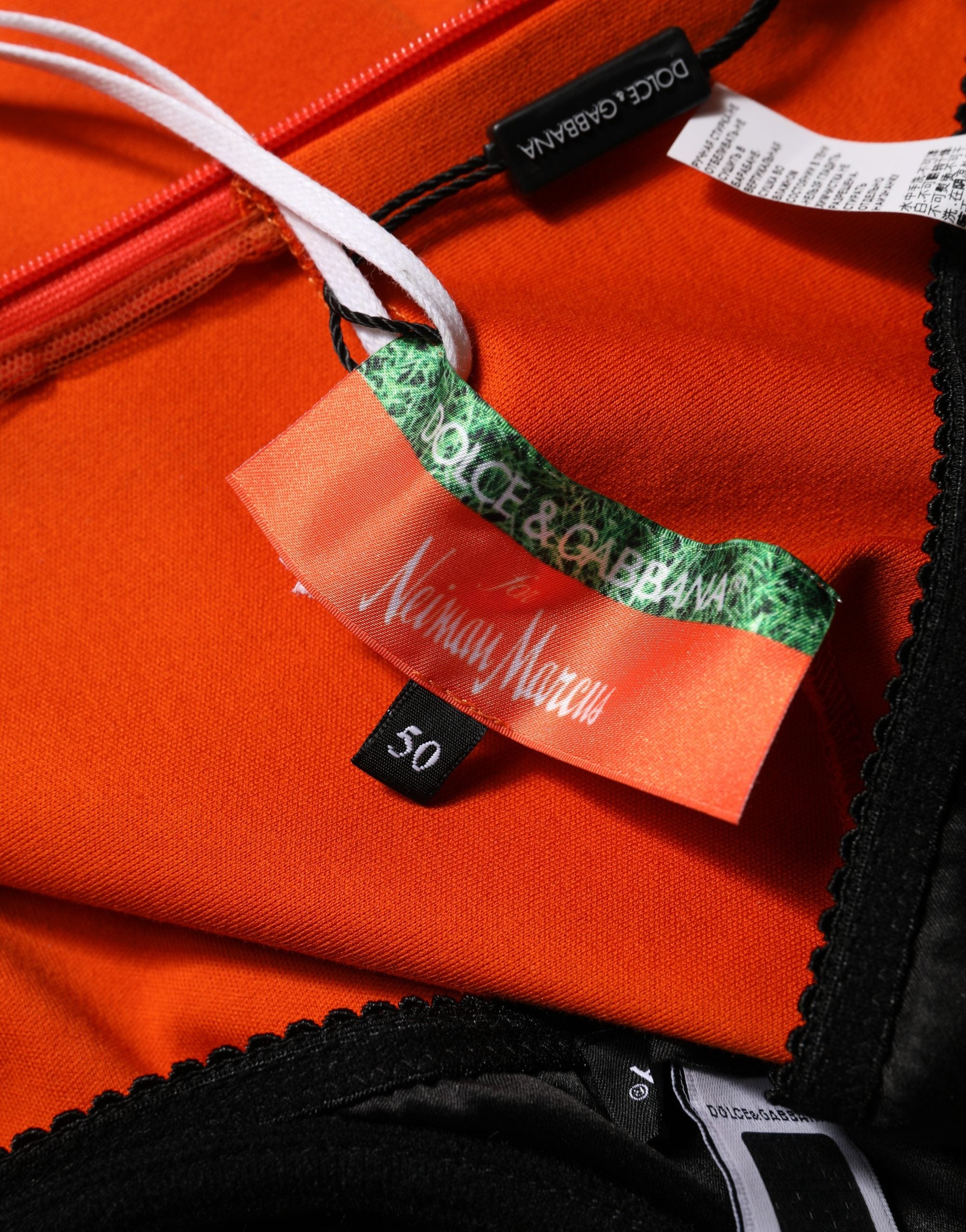 Dolce & Gabbana 85% Cotton 5% Nylon 10% Silk mini dress in orange — view 4