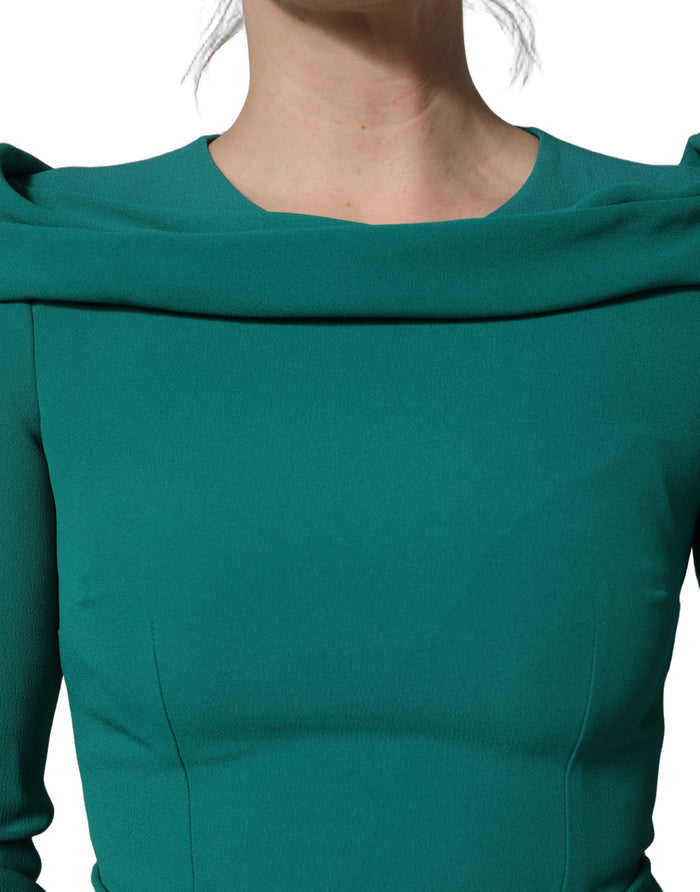 Dolce & Gabbana 83% Acetate gown in green — view 2
