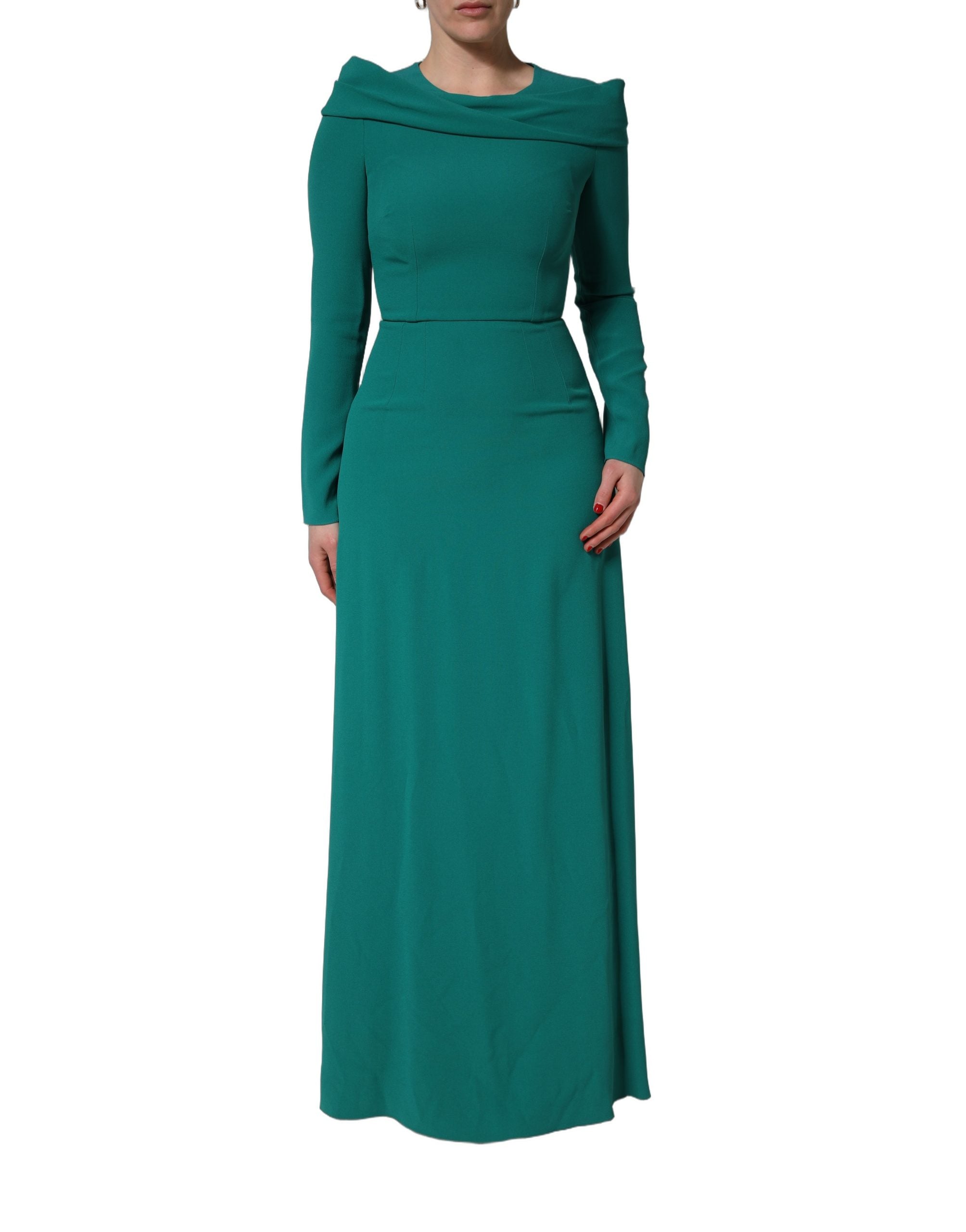 Dolce & Gabbana 83% Acetate gown in green — view 4