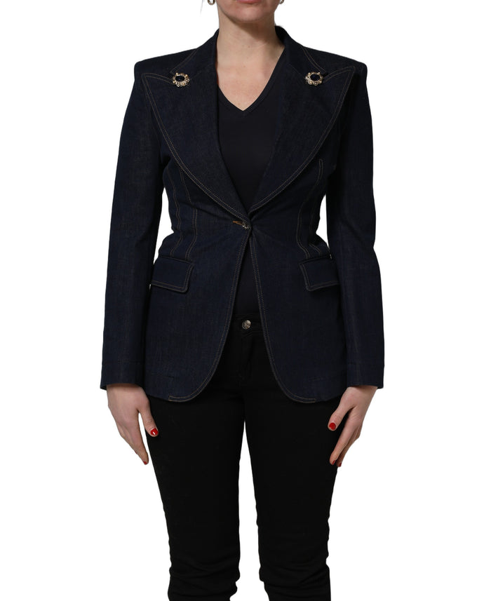 Dolce & Gabbana 97% Cotton 3% Elastane blazer in blue — view 2