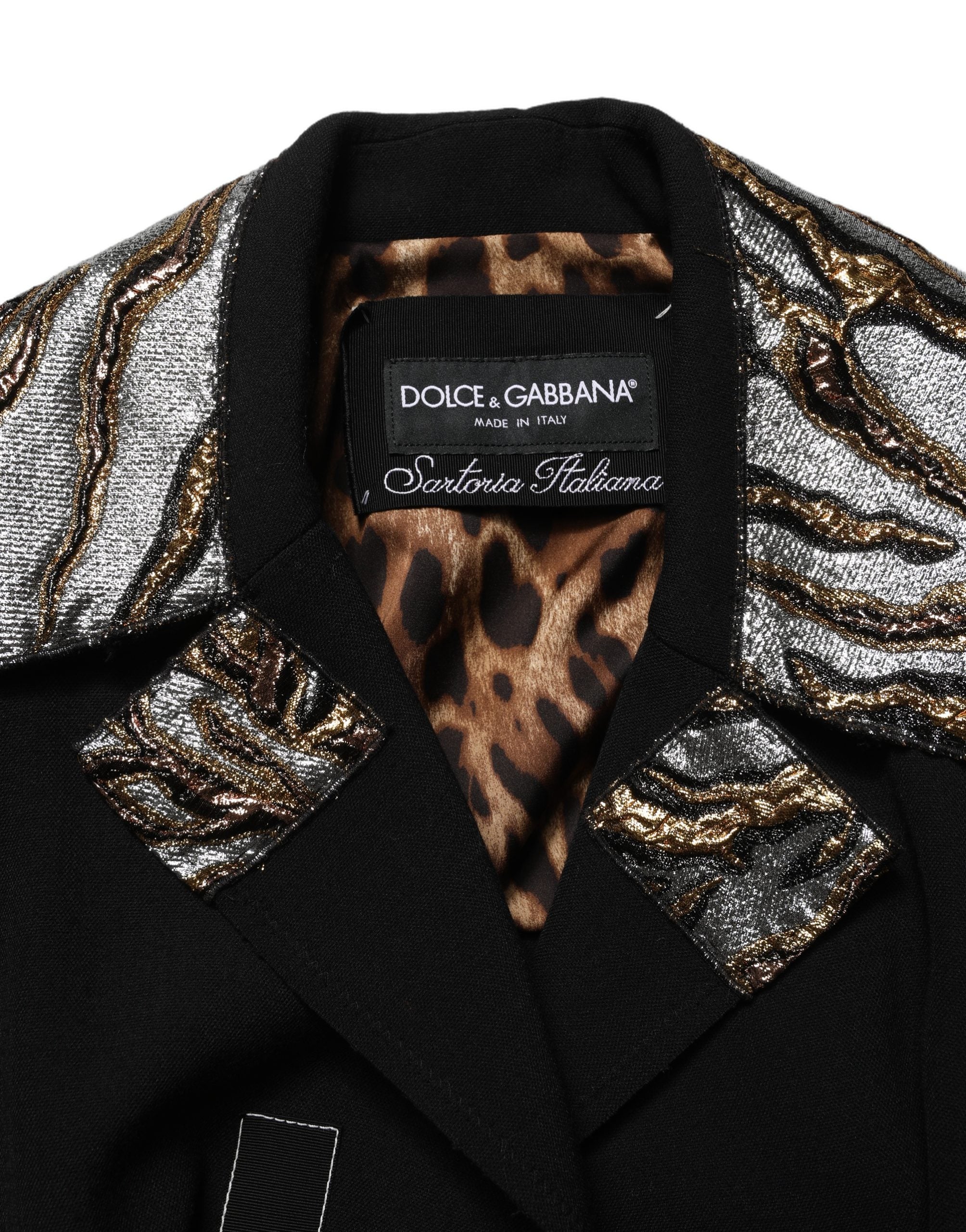 Dolce & Gabbana 30% Virgin Wool coat in black — view 3