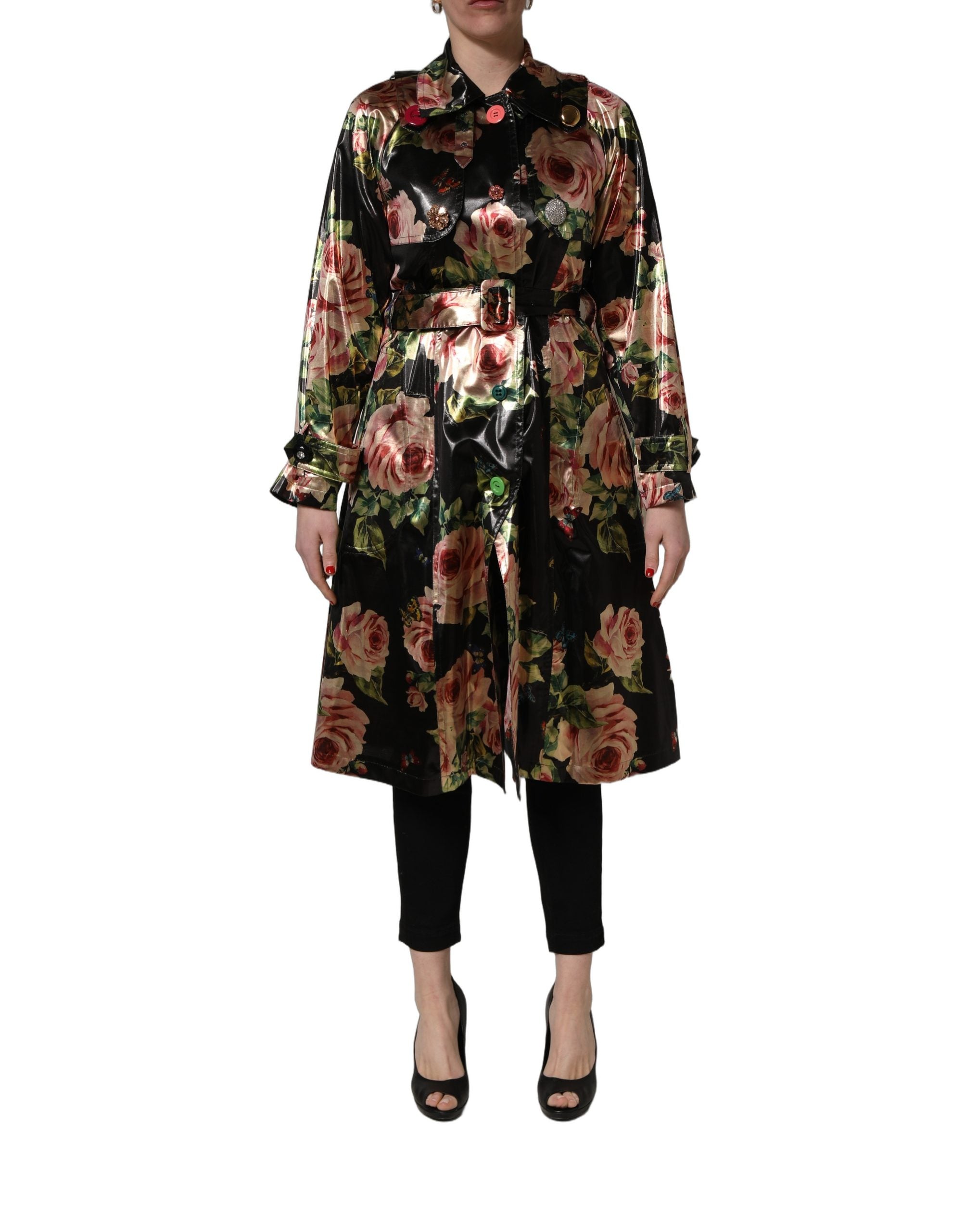 Dolce & Gabbana 100% Polyester; Lining 97% Polyester trench coat in black — view 4