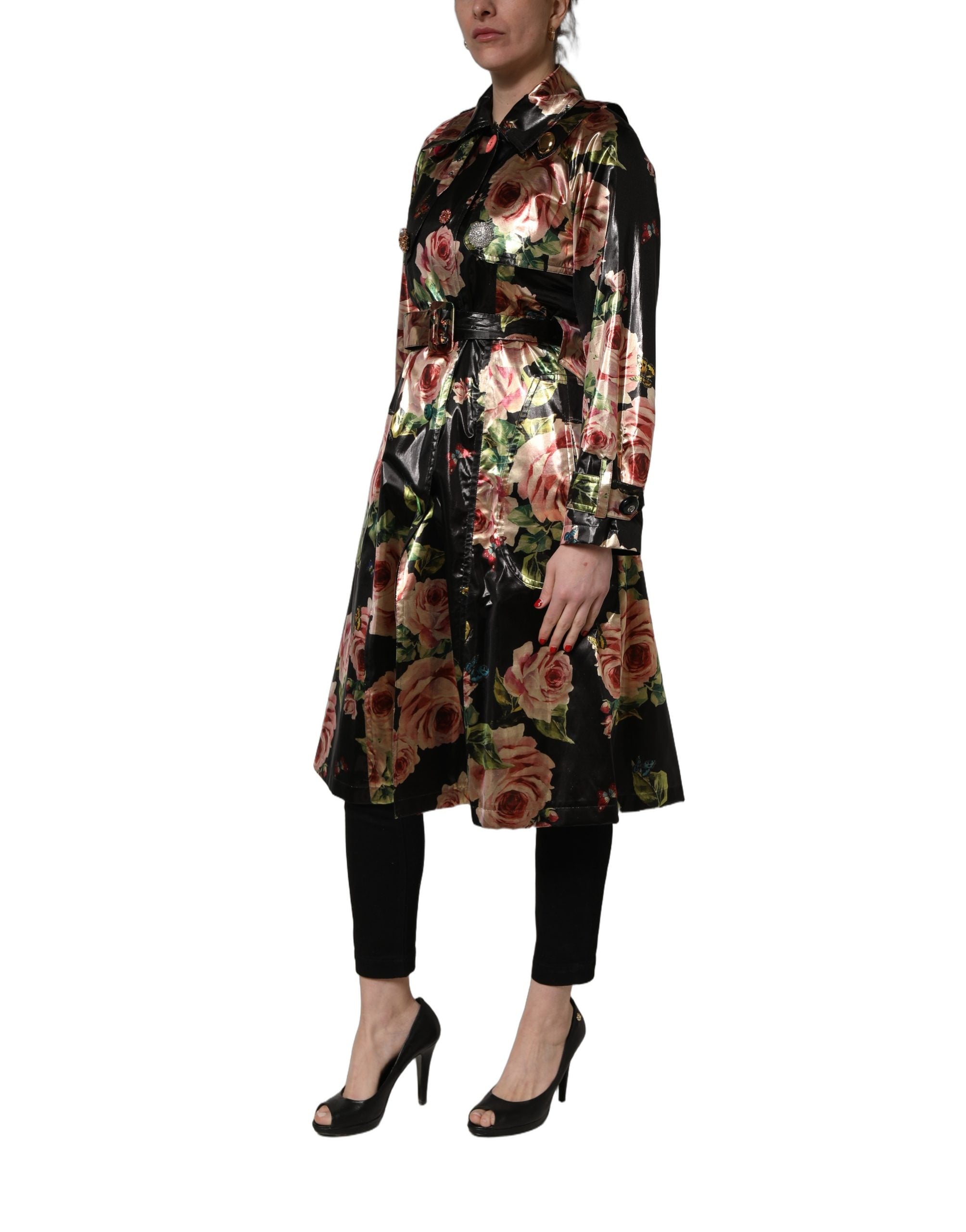 Dolce & Gabbana 100% Polyester; Lining 97% Polyester trench coat in black — view 5