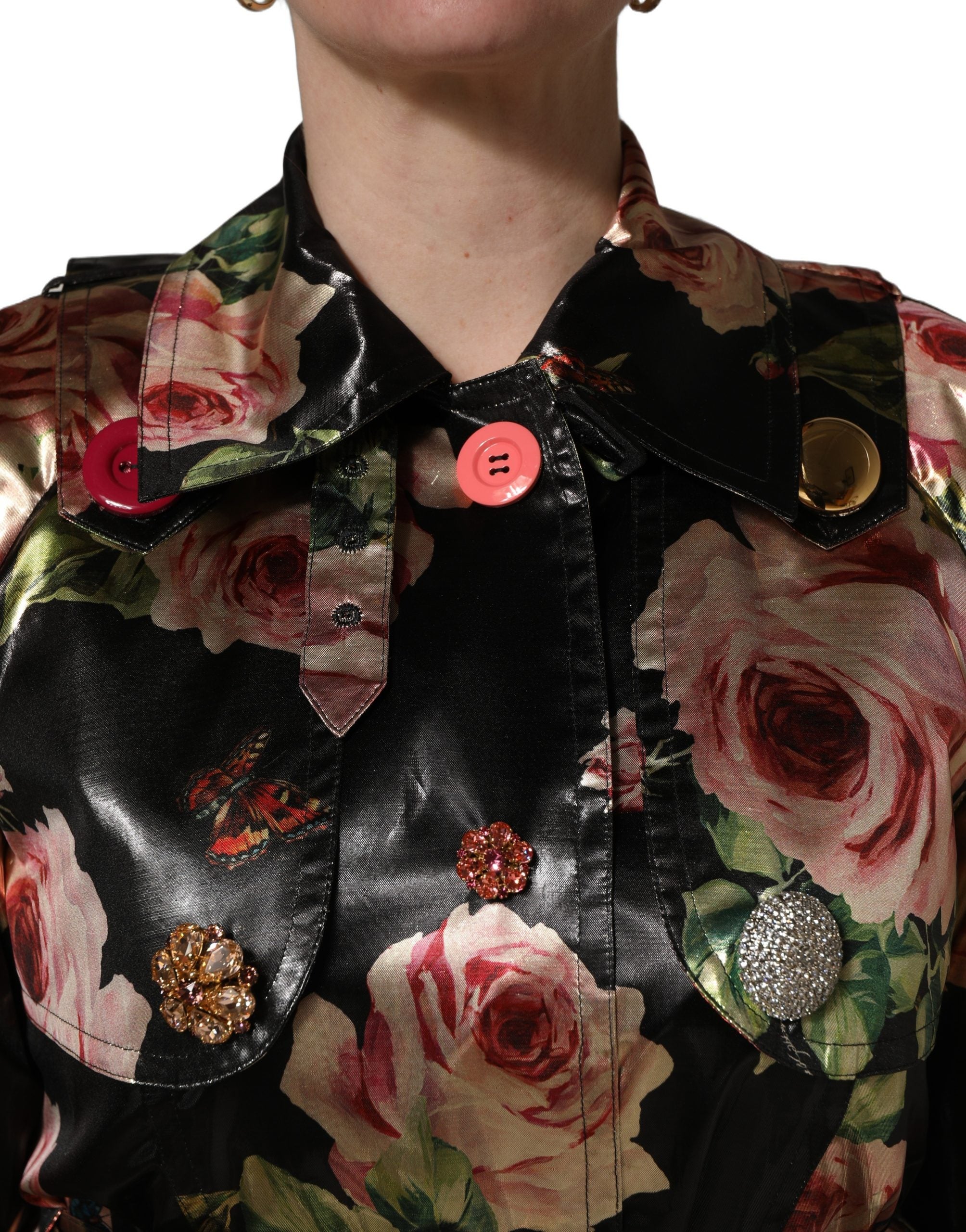 Dolce & Gabbana 100% Polyester; Lining 97% Polyester trench coat in black — view 7