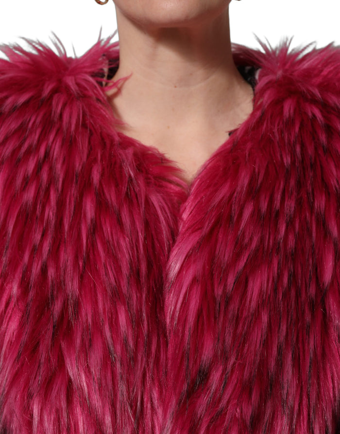 Dolce & Gabbana 60% Modacrylic 32% Acrylic 8% Polyester coat in pink — view 2