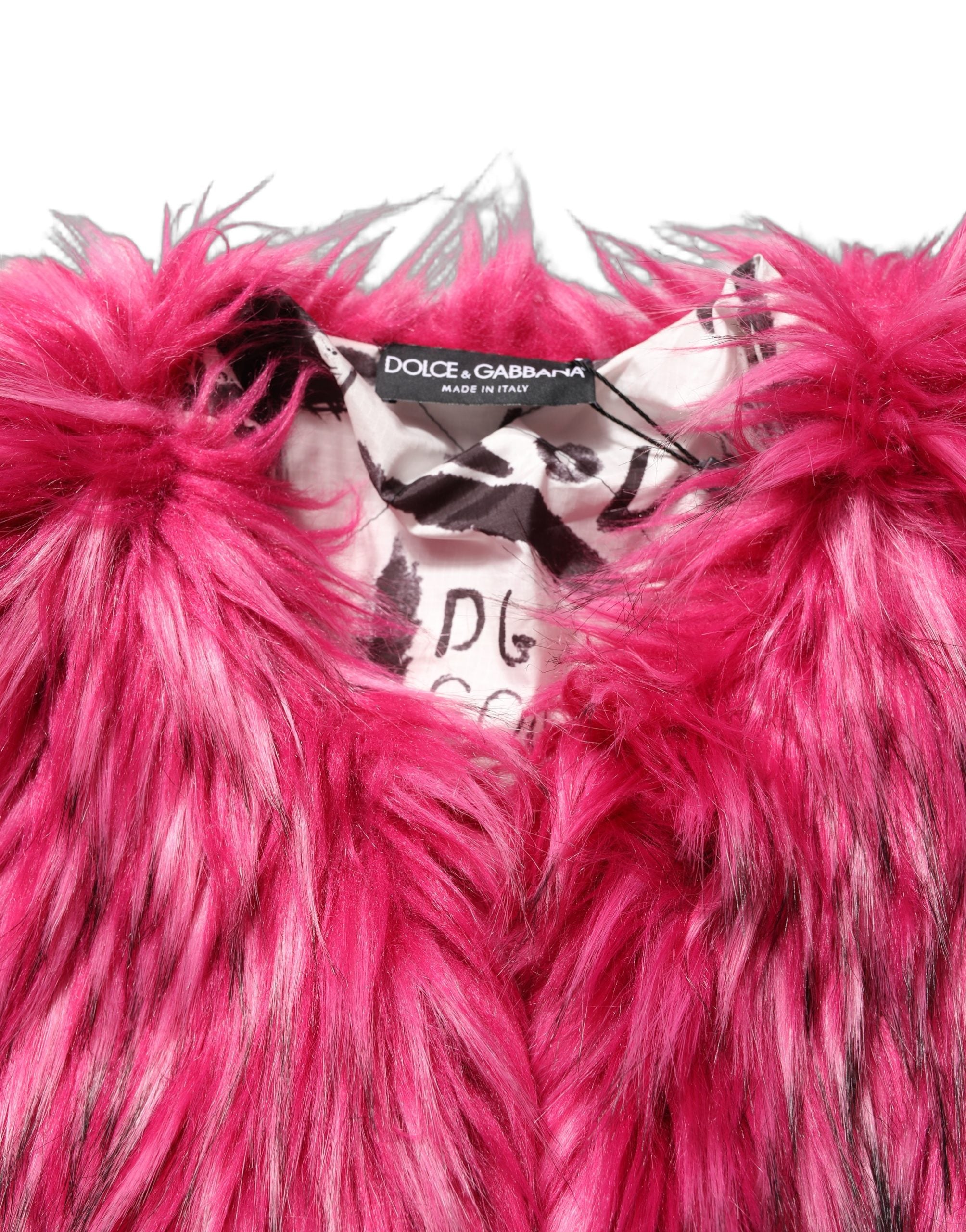 Dolce & Gabbana 60% Modacrylic 32% Acrylic 8% Polyester coat in pink — view 3