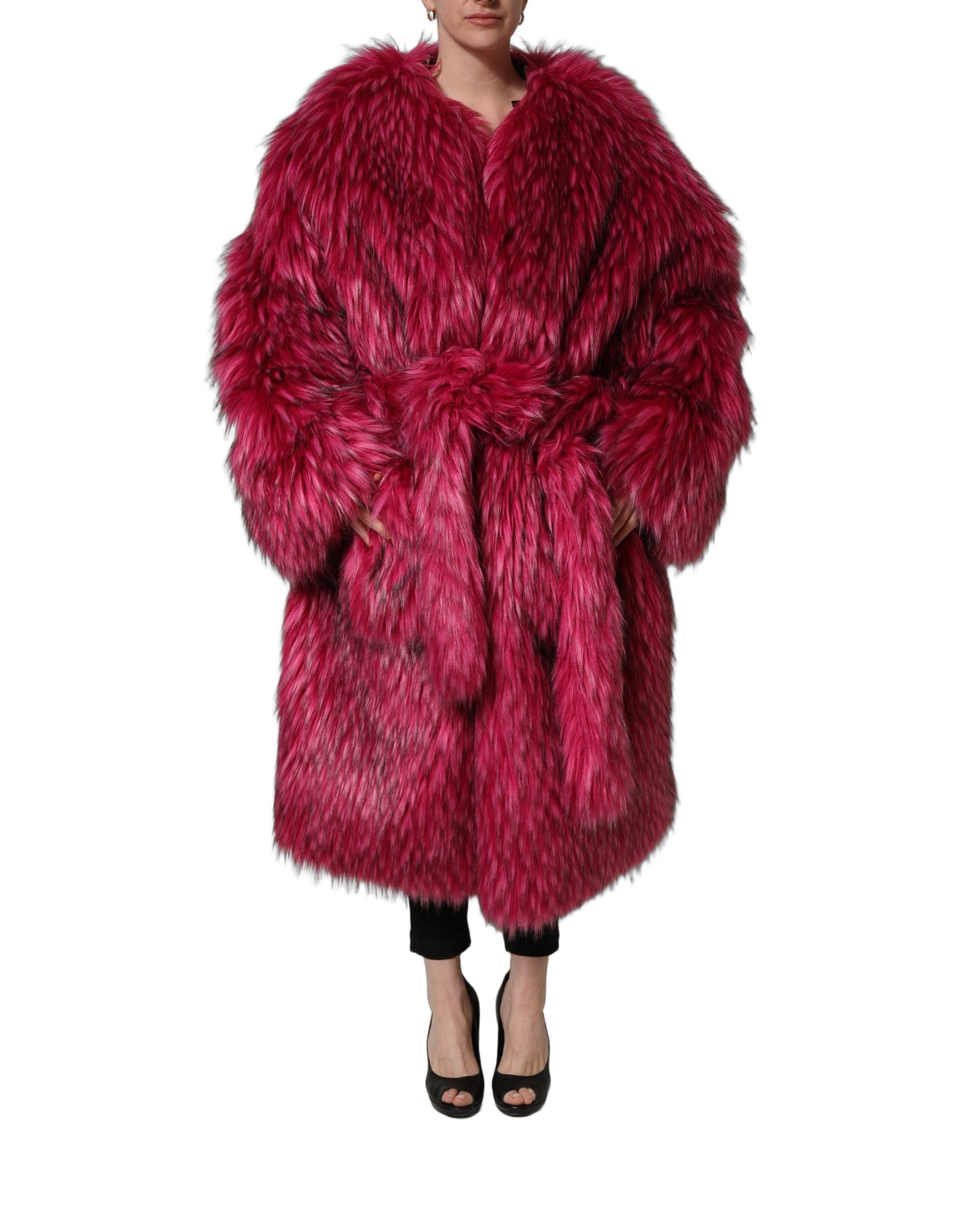 Dolce & Gabbana 60% Modacrylic 32% Acrylic 8% Polyester coat in pink — view 4