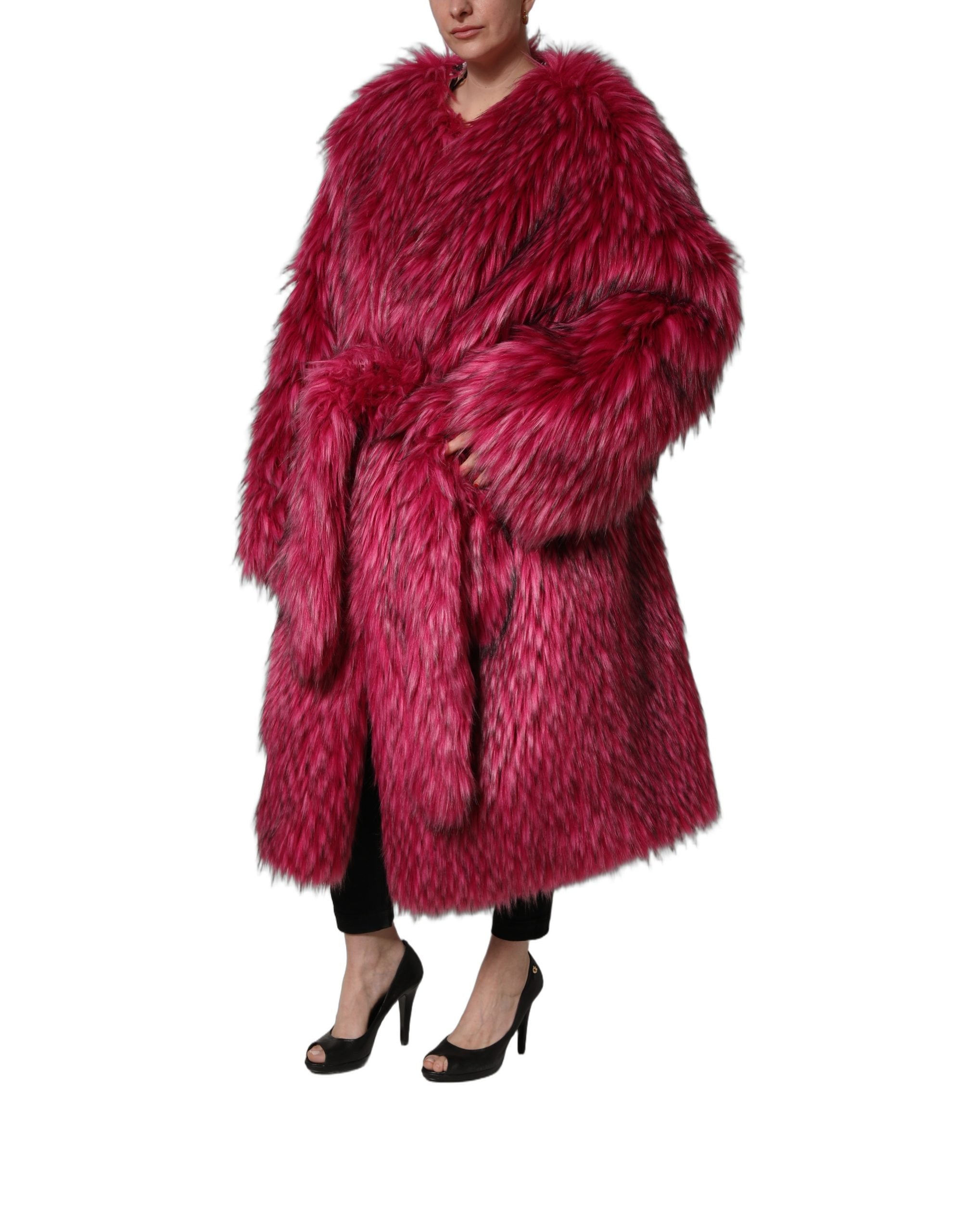 Dolce & Gabbana 60% Modacrylic 32% Acrylic 8% Polyester coat in pink — view 6