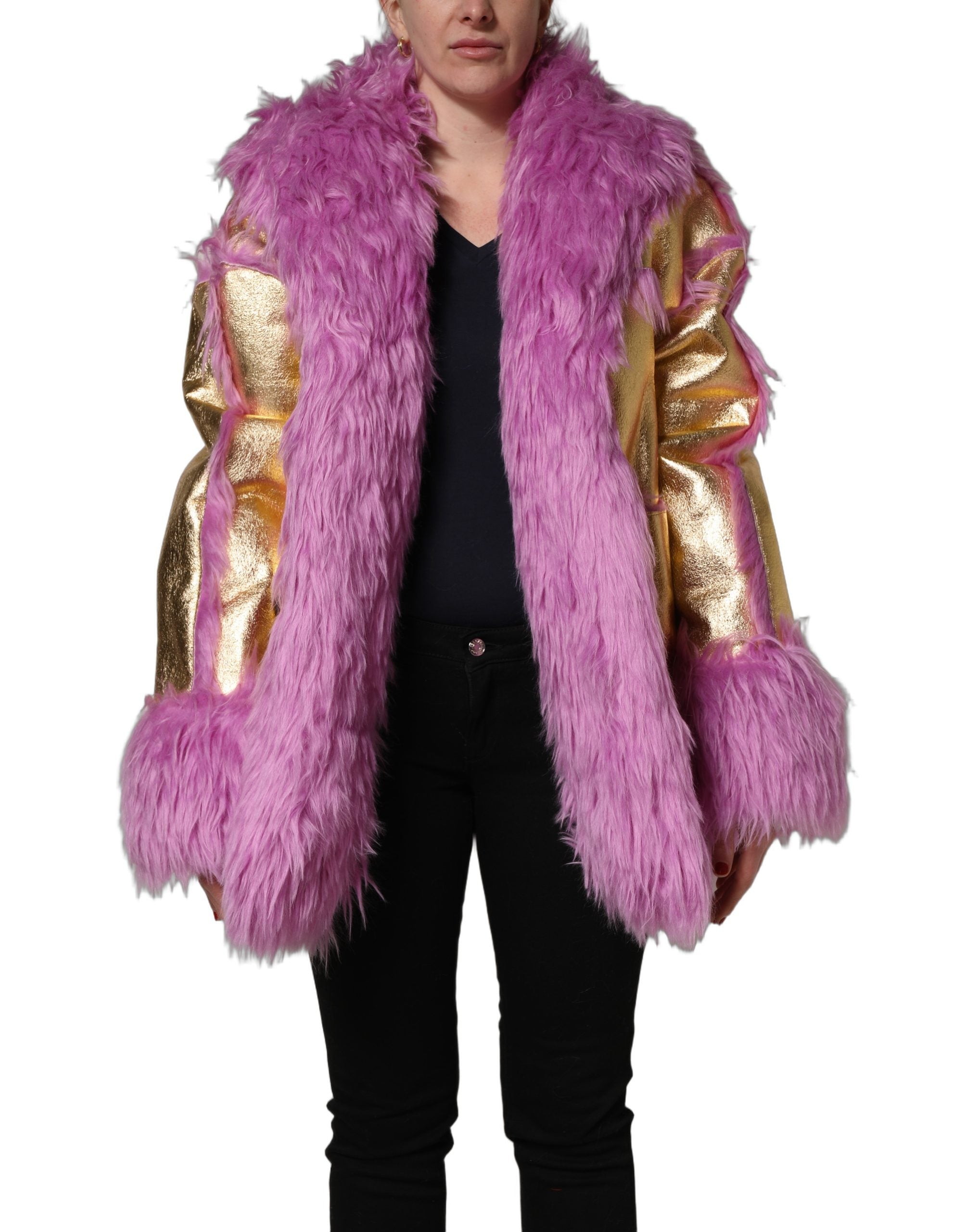 Dolce & Gabbana 20% Modacrylic coat in pink — view 4