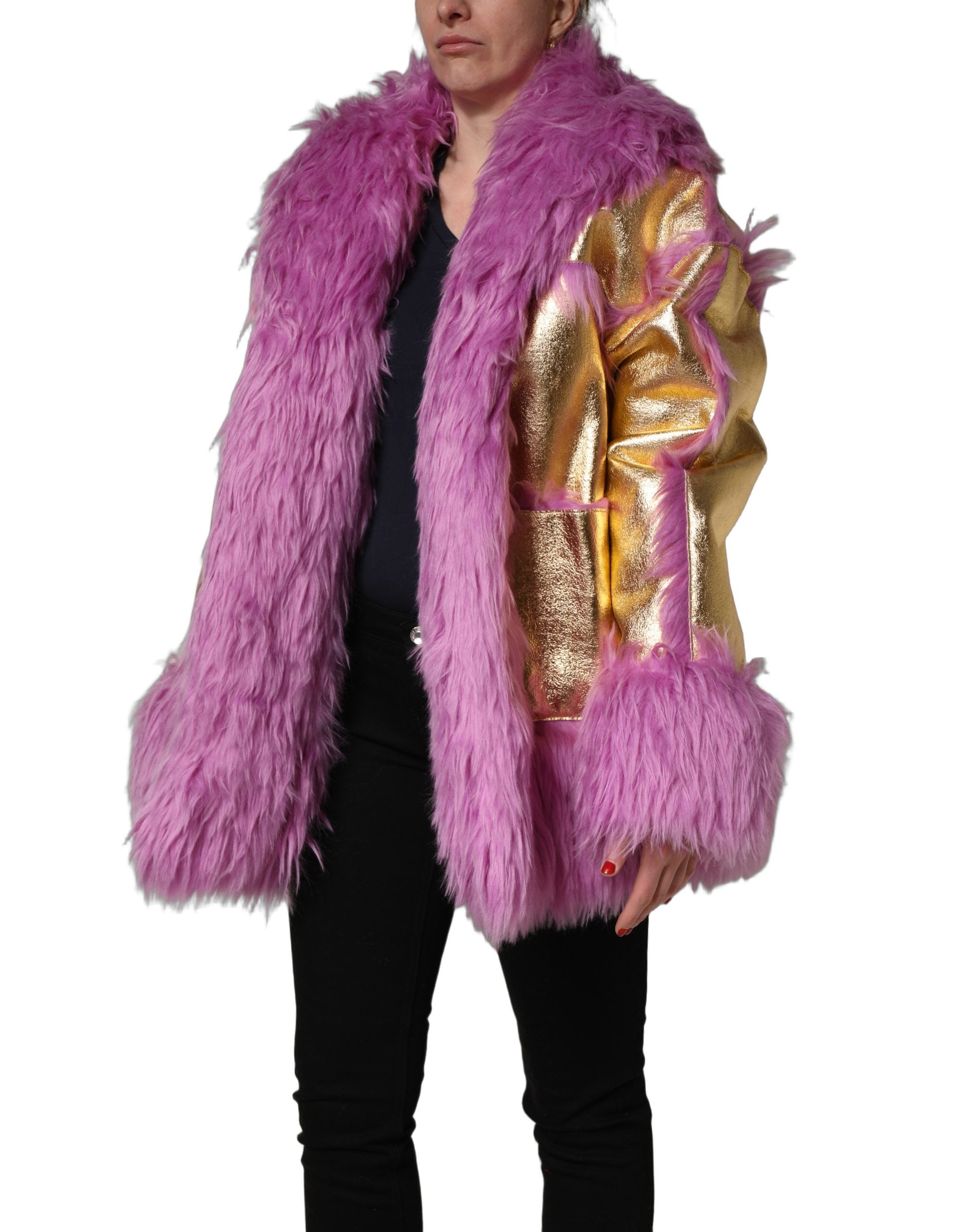 Dolce & Gabbana 20% Modacrylic coat in pink — view 6
