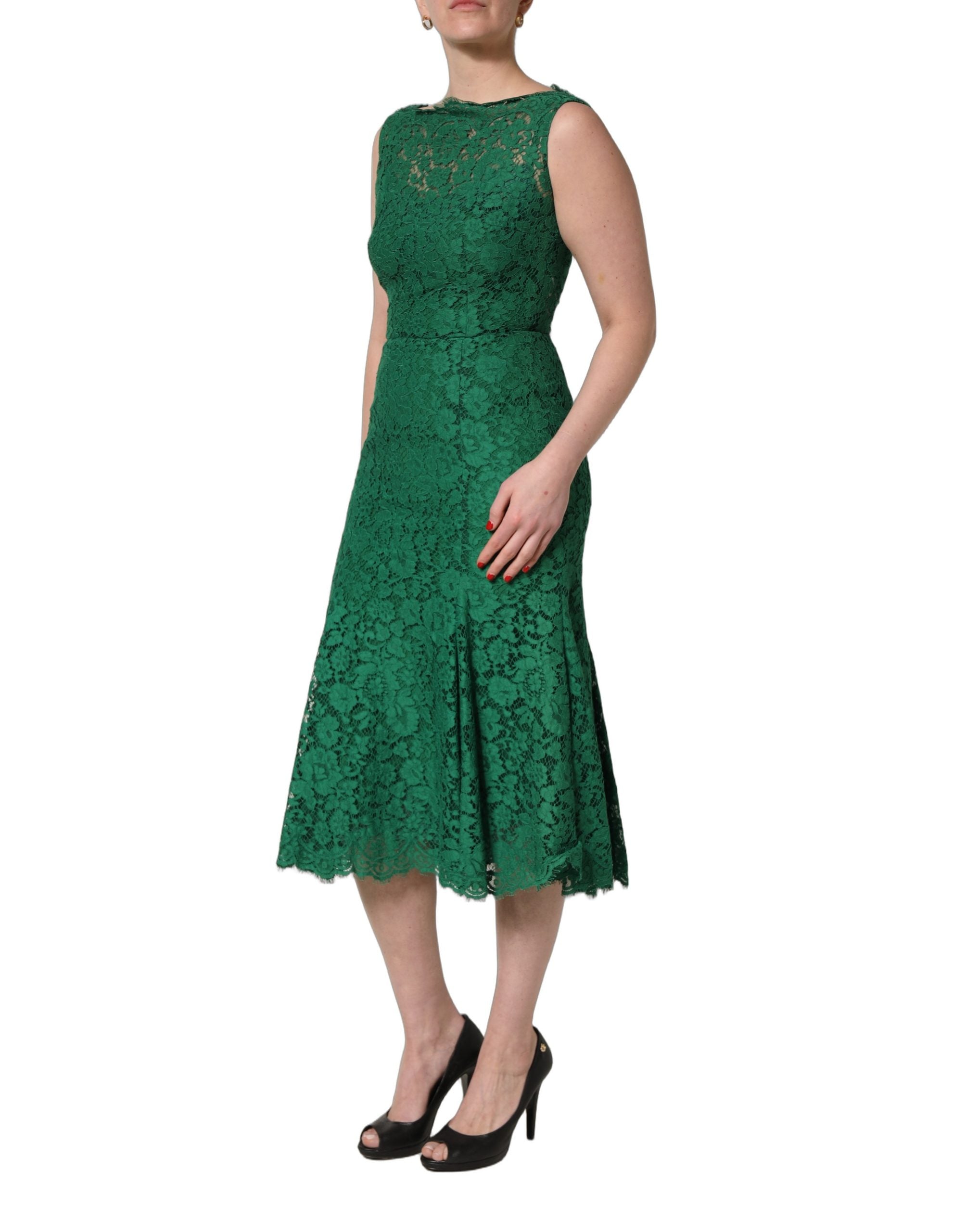 Dolce & Gabbana 37% Cotton 37% Nylon 26% Viscose dress in green — view 3