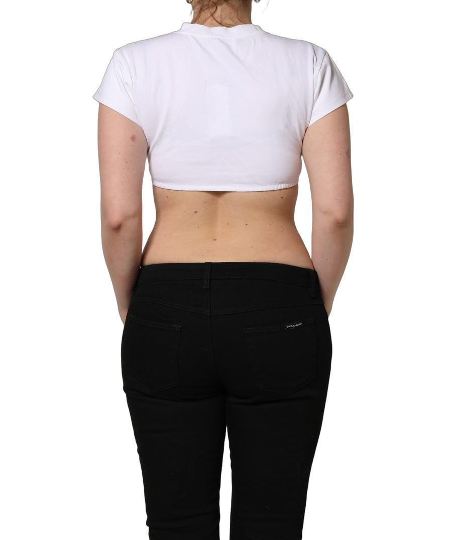 Dolce & Gabbana 55% Cotton crop top in white