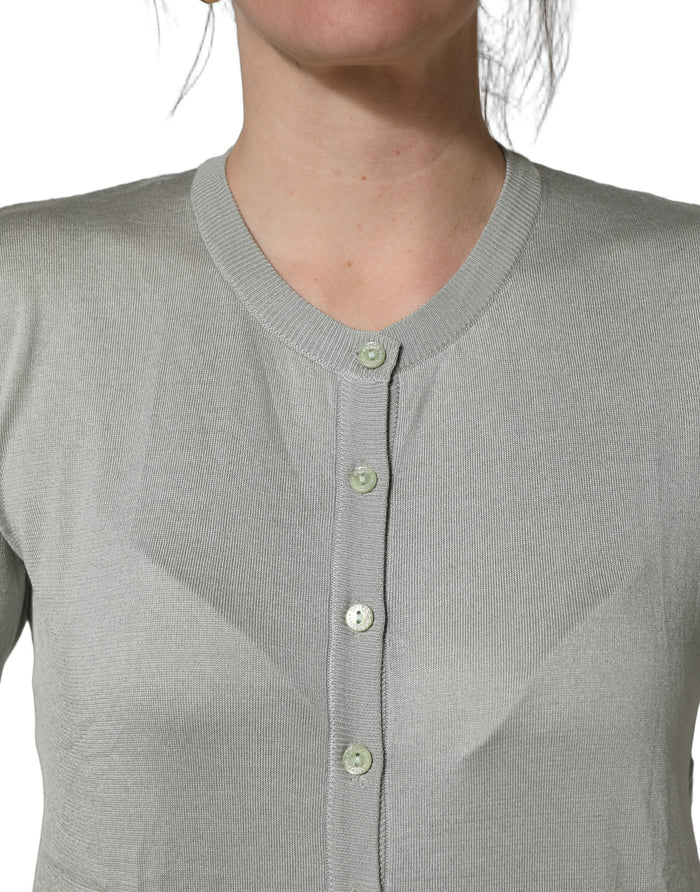 Dolce & Gabbana 24% Cotton cardigan in green — view 2