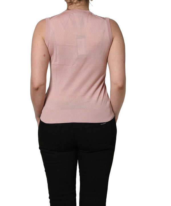 Dolce & Gabbana 70% Cashmere 30% Silk tank top in pink