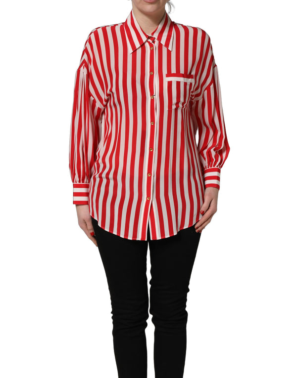 Dolce & Gabbana 100% Silk blouse in red