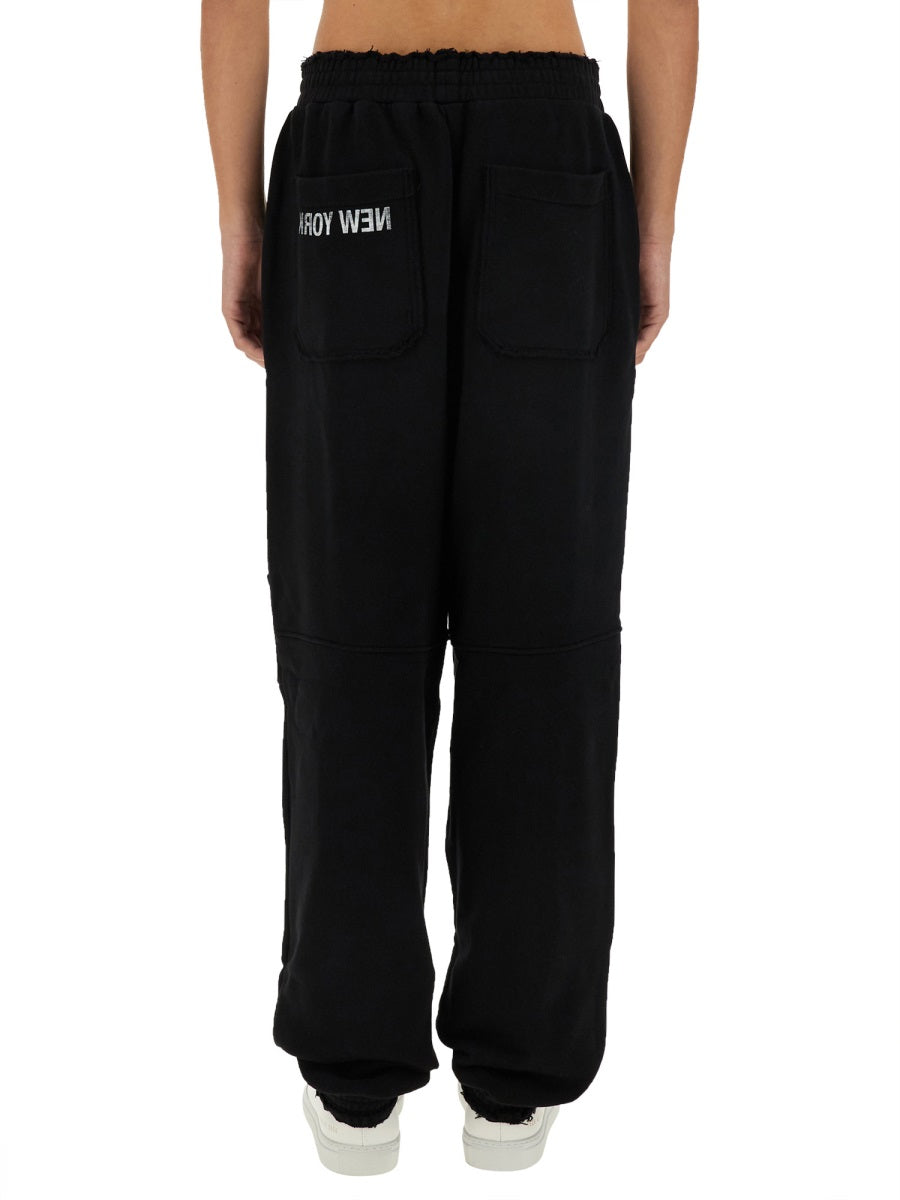 New York Track Pants Black Cotton