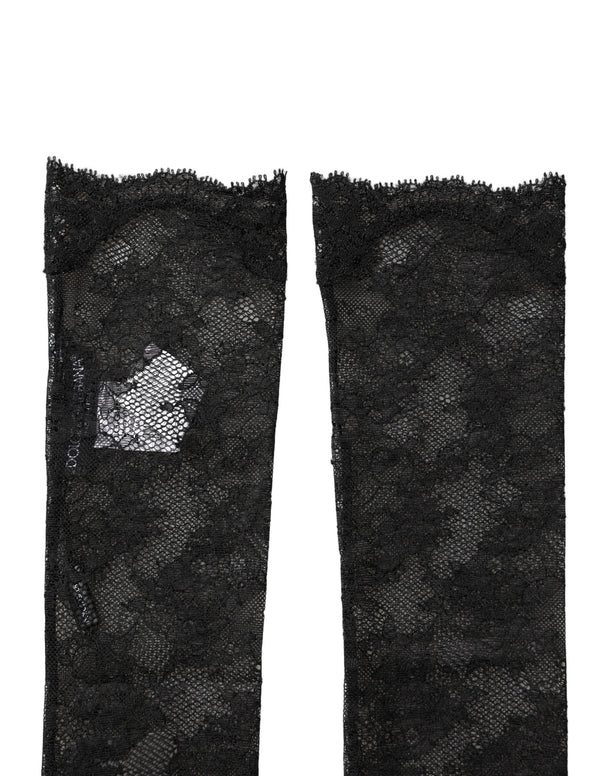 Dolce & Gabbana 79% Nylon 21% Elastane knee socks in black