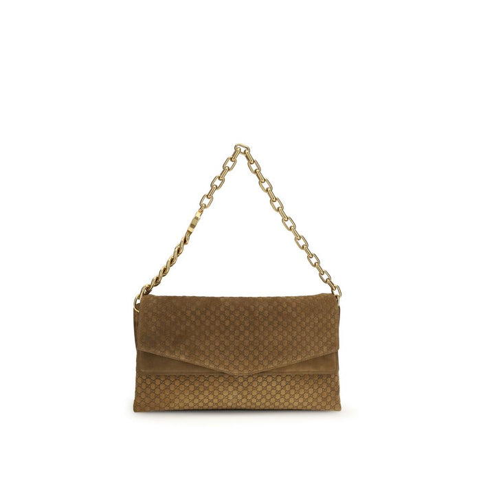 Brown Suede Leather Handbag Bag