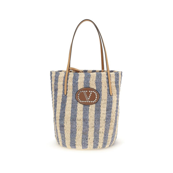 Valentino Garavani 100% Raffia bucket bag in multicolor